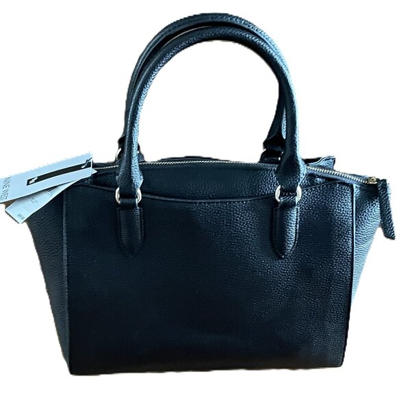 NWT Nine West Josie Jet Set Satchel Crossbody Purse Faux Leather Black - Picture 2 of 7